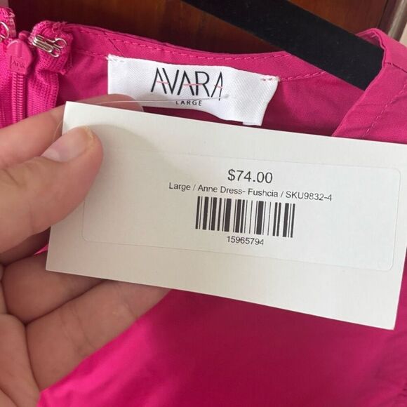 Avara Fushcia Pink‎ Ruffle Mini Dress Girlhoodcore NWT Size Large - Picture 5 of 6